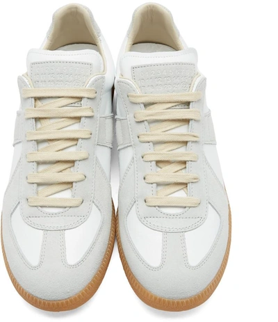 Shop Maison Margiela White Replica Sneakers In 101 White/amber Sole