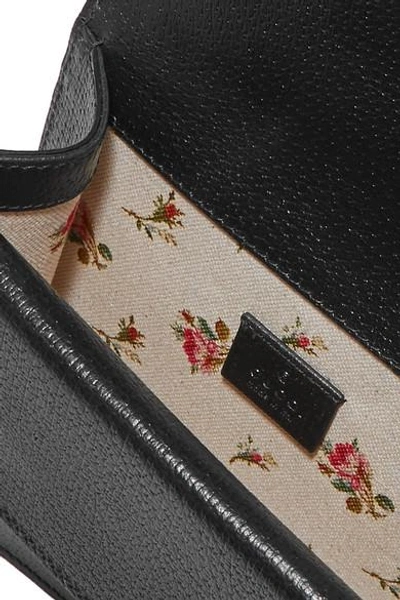 Shop Gucci Dionysus Mini Textured-leather Shoulder Bag In Black
