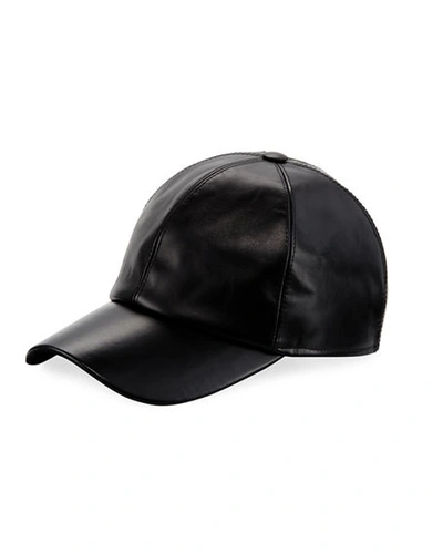 Buscemi Calf Leather Baseball Cap In Navy