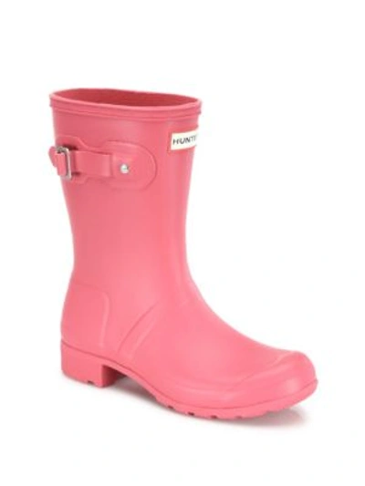 Hunter Women's Original Tour Packable Short Rain Boots In Mosse Pink