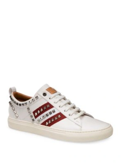 Shop Bally Helvio Studded Low Top Sneakers In White