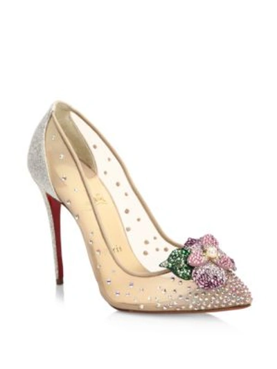 Christian Louboutin Feerica Crystal-embellished Red Sole Pump, White In ...