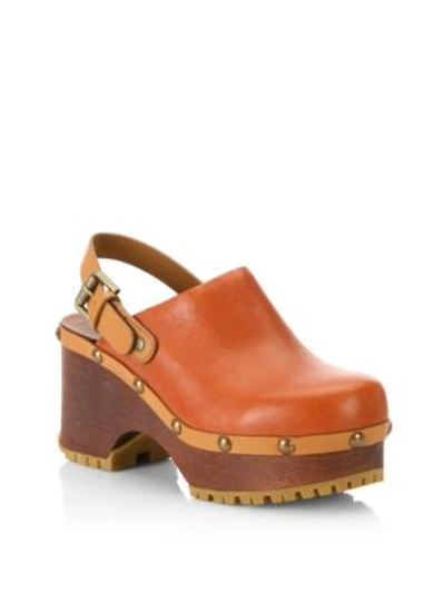 See By Chloé Tasha Leather Clogs In Natural