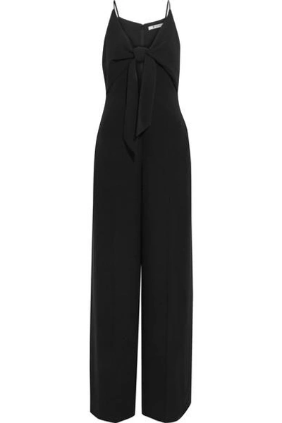 Shop Alexander Wang T Knotted Crepe Jumpsuit In Black
