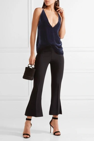 Shop Dion Lee Velvet And Crepe Camisole In Midnight Blue