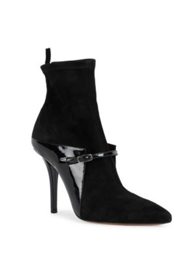 Shop Givenchy New Feminie Line Leather Stretch Booties In Black