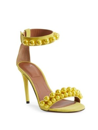 Shop Givenchy Classic Line Leather Cocktail Sandals In Yellow