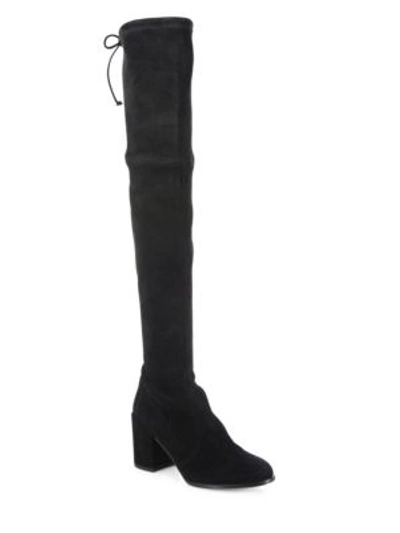 Stuart Weitzman Tieland Suede Tall Boots In Black Suede