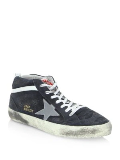 Shop Golden Goose Star Leather Mid-top Trainers In Black
