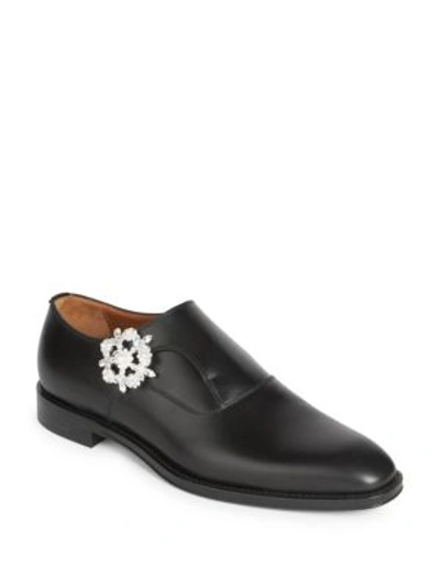Givenchy Jeweled Leather Dress Shoes In Black