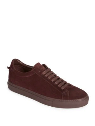 Shop Givenchy Urban Suede Low-top Sneakers In Dark Red