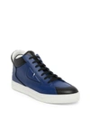 FENDI Bugs Mid-Top Leather Trainers