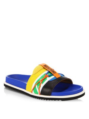 moschino multicolor slides