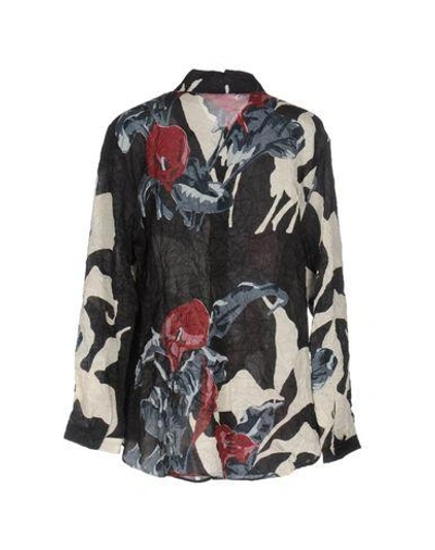 Shop Carven Floral Shirts & Blouses In Black