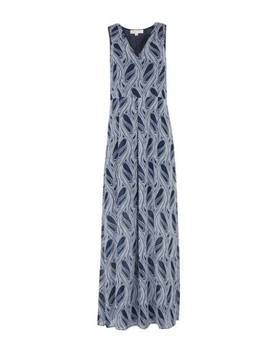 Shop Michael Michael Kors Long Dresses In Dark Blue