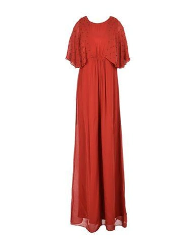 Intropia Long Dresses In Brick Red