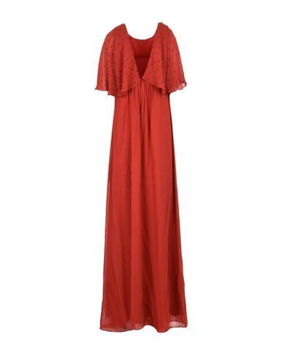 Shop Intropia Long Dresses In Brick Red
