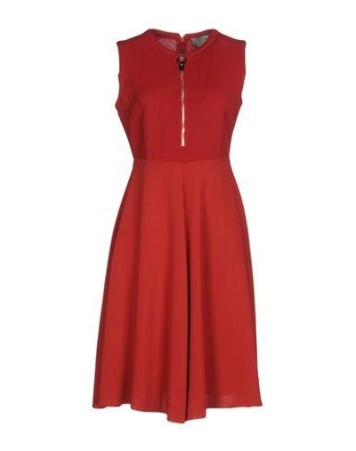 Sportmax Short Dress In Brick Red