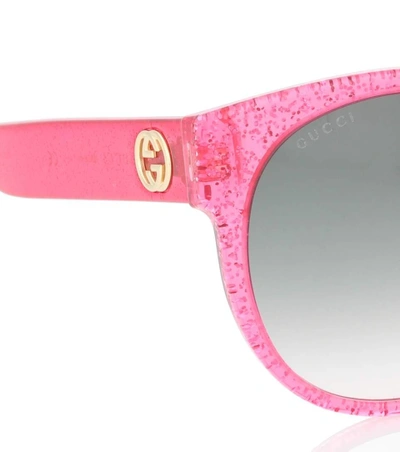 Shop Gucci Round Sunglasses In Pink