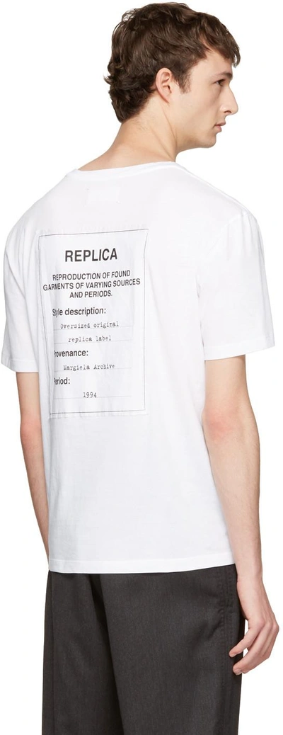 Shop Maison Margiela White Replica T-shirt In 100 White