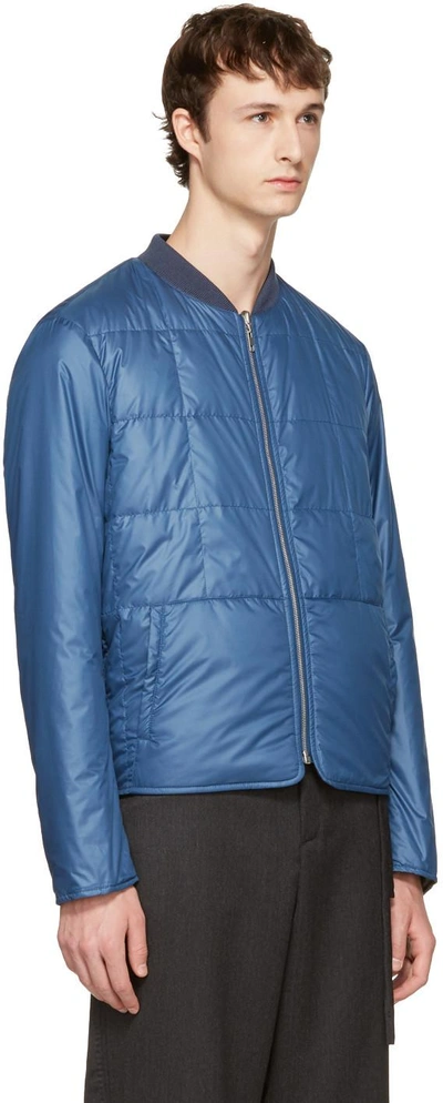 Maison Margiela Reversible Quilted Shell Down Jacket In Blue