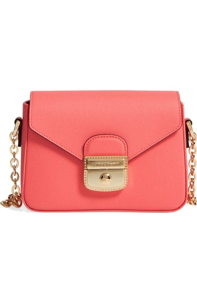 Longchamp Le Pliage - Heritage Leather Crossbody Bag In Coral