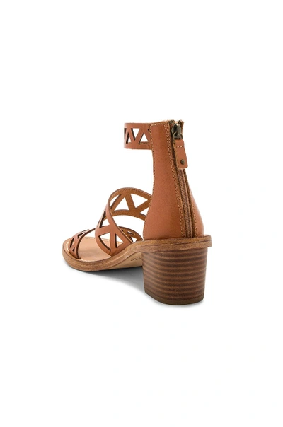 Shop Soludos Geo Laser Cut Mid Heel Sandal In Tan