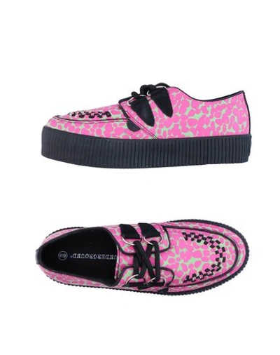 Underground Lace-up Shoes In Fuchsia