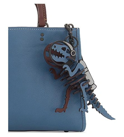 Shop Coach Space Rexy Large Leather Bag Charm In River