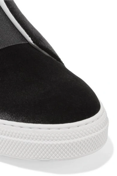 Shop Pierre Hardy Slider Velvet Slip-on Sneakers