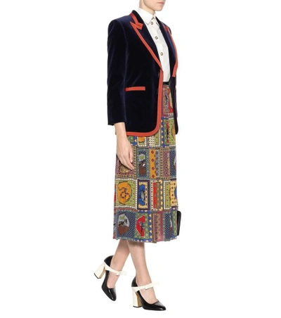 Shop Gucci Printed Silk Skirt In Multicoloured