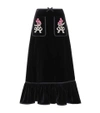 GUCCI Embellished cotton skirt