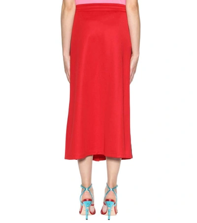 Shop Gucci Pleated Skirt In Red