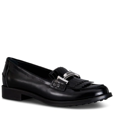 Tod's Loafer In Leather In Black