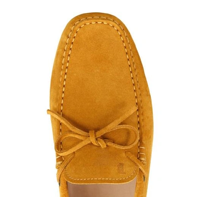 Shop Tod's Gommino Driving Shoes In Suede In Yellow