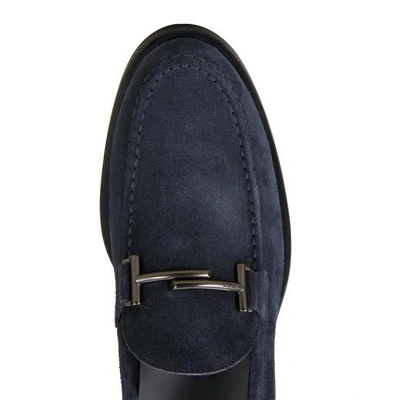 Shop Tod's Loafer In Suede In Blue