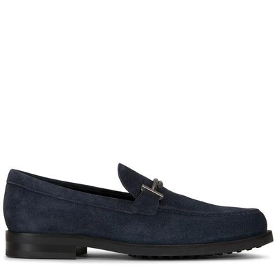 Shop Tod's Loafer In Suede In Blue