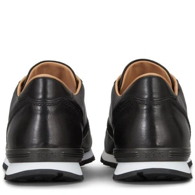 Shop Tod's Sneakers In Leather In Black