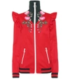 Gucci Cotton-blend Bomber Jacket With Appliqué In Red
