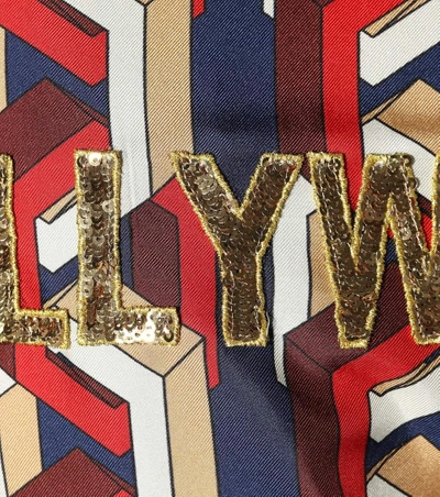 Gucci Appliquéd Printed Silk-twill Bomber Jacket In Multicoloured