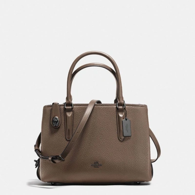 Coach Brooklyn Tote In Fatigue/dark Gunmetal