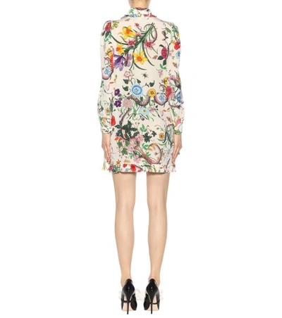 Shop Gucci Printed Silk Dress In Multicoloured
