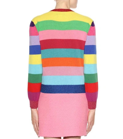 Shop Gucci Embellished Wool Sweater In Multicoloured