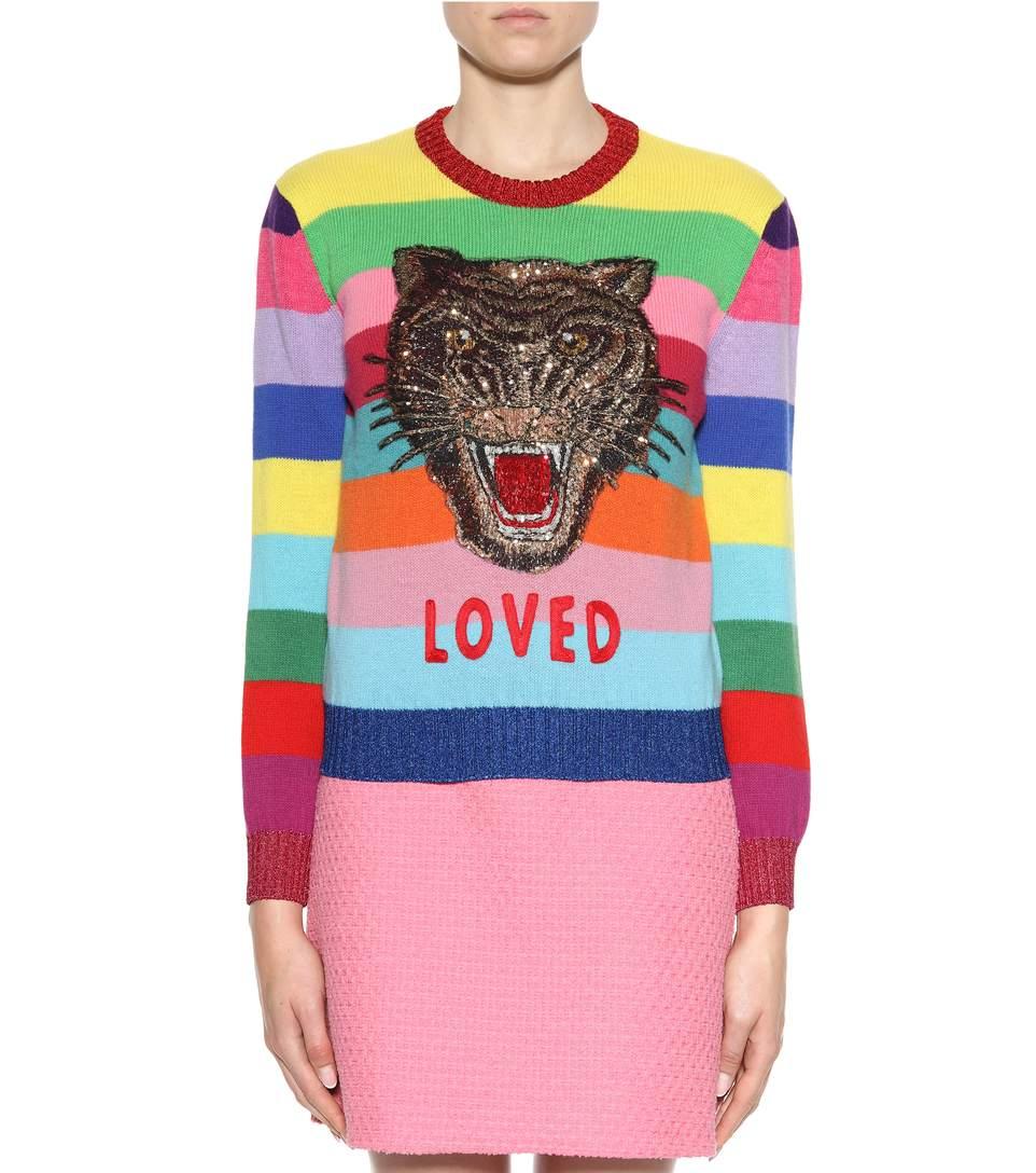 gucci tiger rainbow sweater