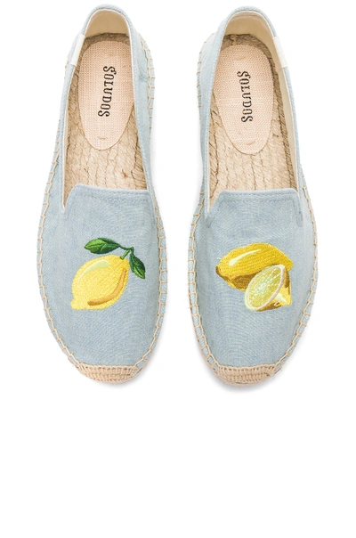 Shop Soludos Lemon Platform In Baby Blue. In Chambray