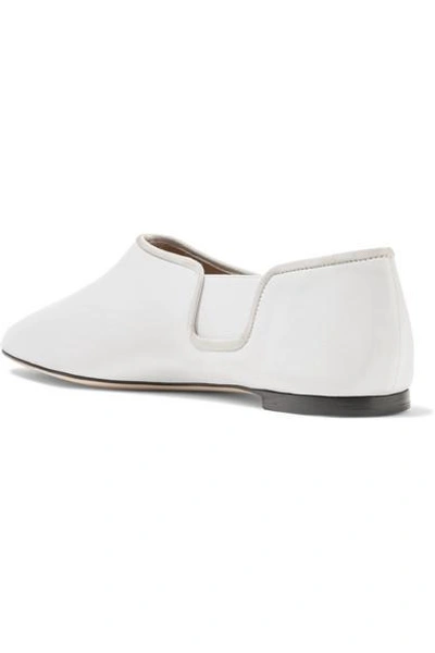 Shop The Row Cara Leather Loafers In White