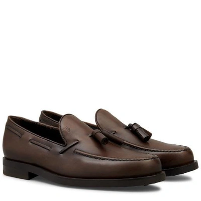 Shop Tod's Moccasin In Leather In Brown