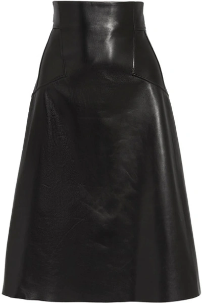 Alexander Mcqueen High-waist Plongé Leather Skirt, Black | ModeSens