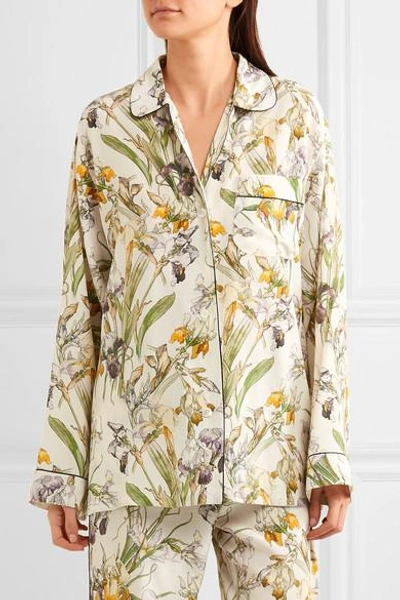 Shop Alexander Mcqueen Floral-print Silk Crepe De Chine Shirt