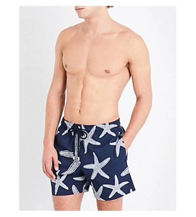 Shop Vilebrequin Starlette Glow-in-the-dark Swim Shorts In Navy